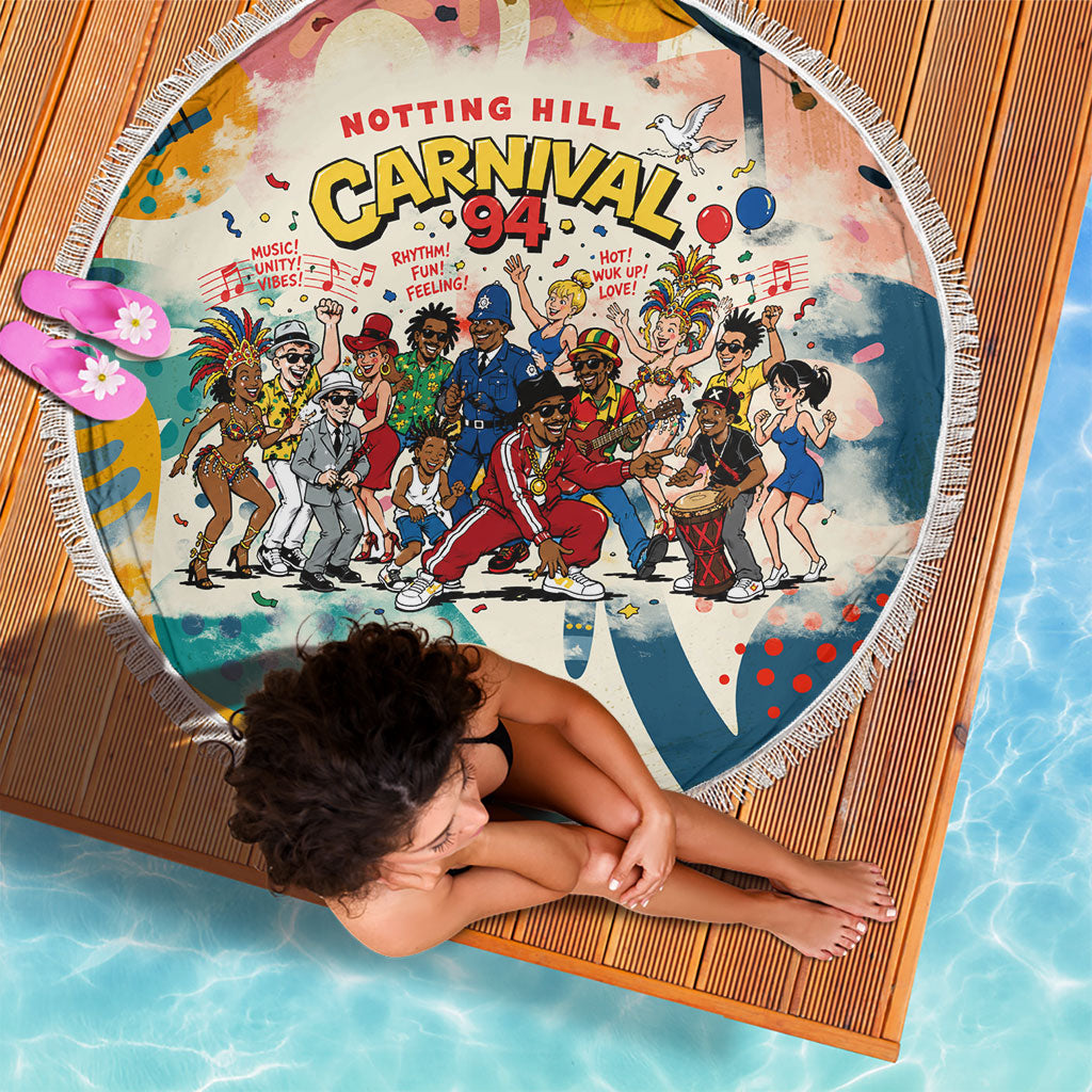 Notting Hill Carnival 94 Beach Blanket Vintage Festival Music Caribbean Dancers Steel Drums Pop Art