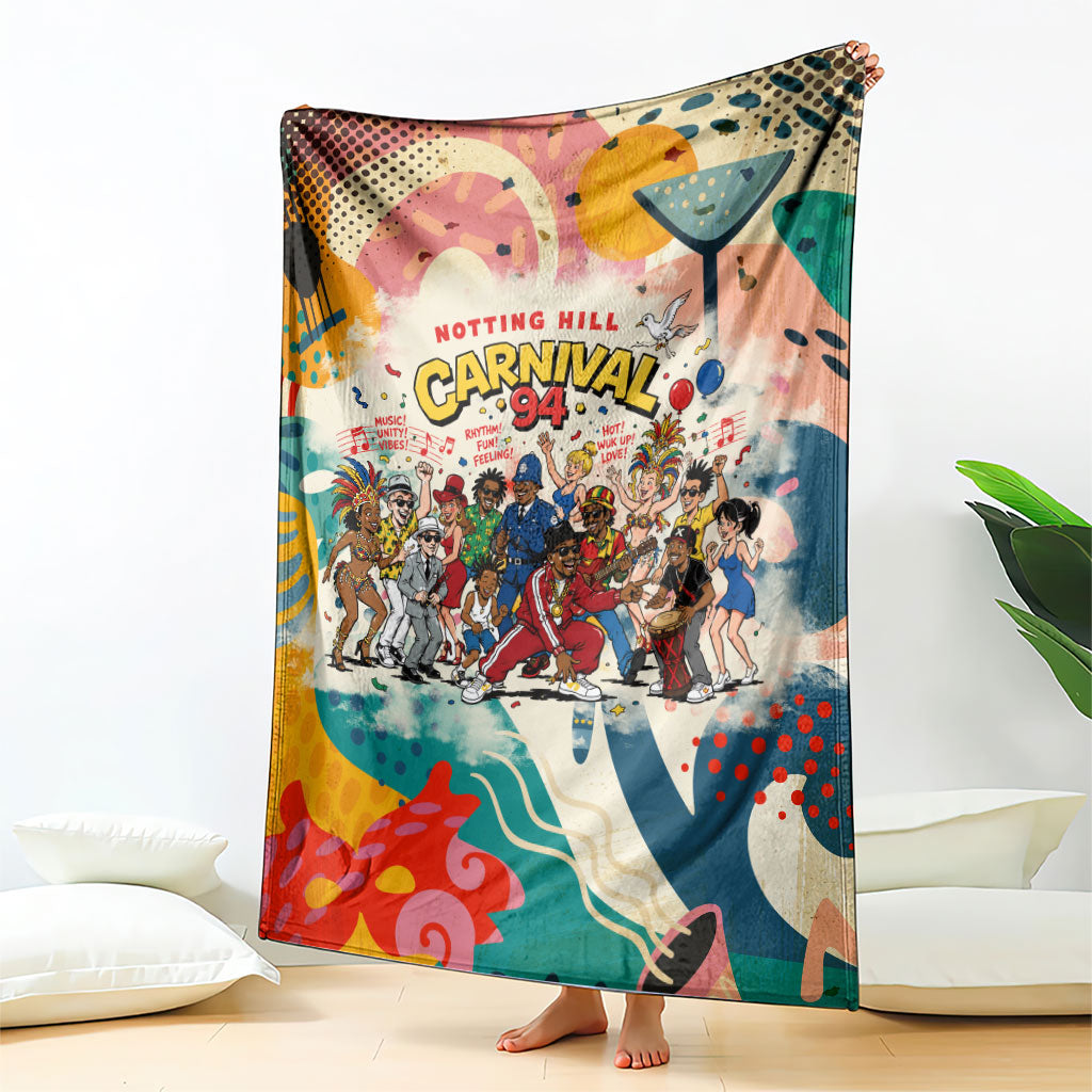 Notting Hill Carnival 94 Blanket Vintage Festival Music Caribbean Dancers Steel Drums Pop Art