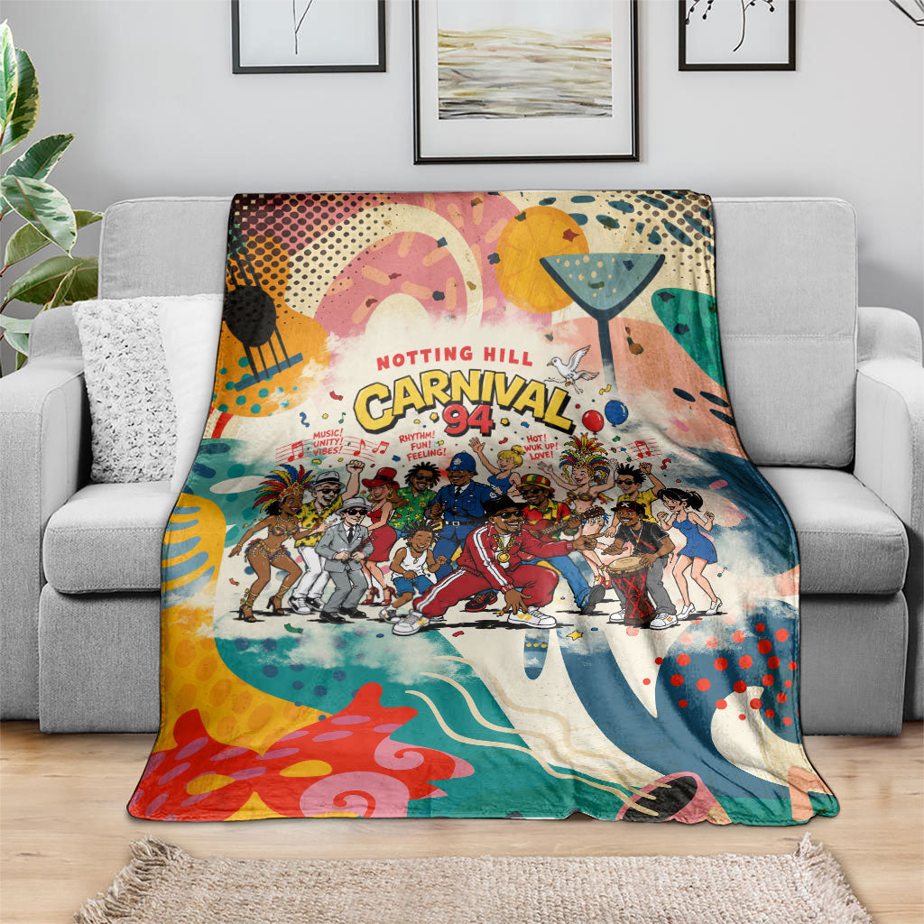 Notting Hill Carnival 94 Blanket Vintage Festival Music Caribbean Dancers Steel Drums Pop Art
