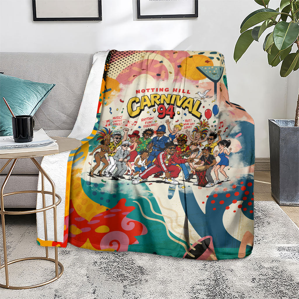 Notting Hill Carnival 94 Blanket Vintage Festival Music Caribbean Dancers Steel Drums Pop Art