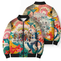 Notting Hill Carnival 94 Bomber Puffer Jacket Vintage Festival Music Caribbean Dancers Steel Drums Pop Art