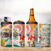 Notting Hill Carnival 94 4 in 1 Can Cooler Tumbler Vintage Festival Music Caribbean Dancers Steel Drums Pop Art