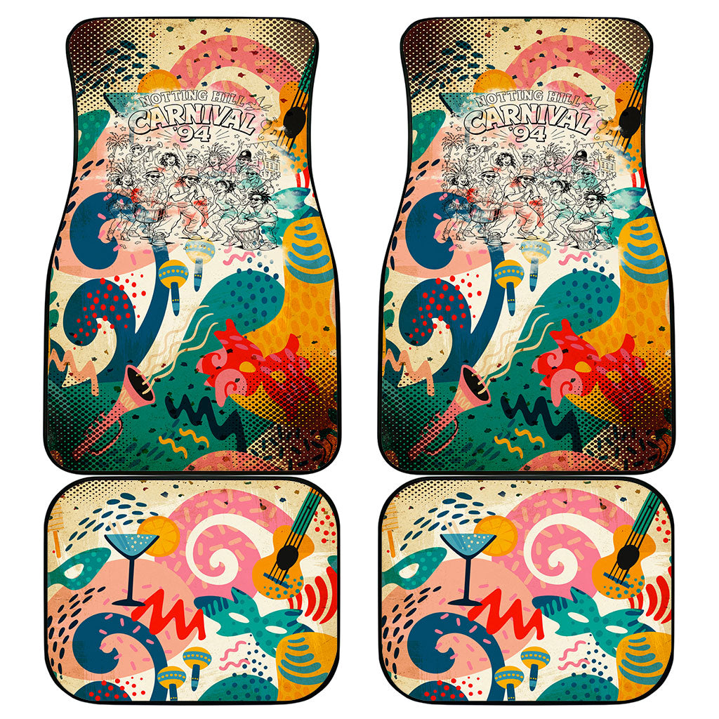 Notting Hill Carnival 94 Car Mats Vintage Festival Music Caribbean Dancers Steel Drums Pop Art