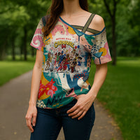 Notting Hill Carnival 94 Cross Shoulder Shirt Vintage Festival Music Caribbean Dancers Steel Drums Pop Art