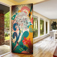Notting Hill Carnival 94 Door Cover Vintage Festival Music Caribbean Dancers Steel Drums Pop Art