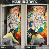 Notting Hill Carnival 94 Door Cover Vintage Festival Music Caribbean Dancers Steel Drums Pop Art