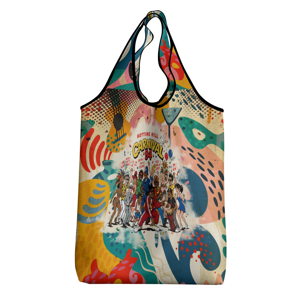 Notting Hill Carnival 94 Grocery Bag Vintage Festival Music Caribbean Dancers Steel Drums Pop Art