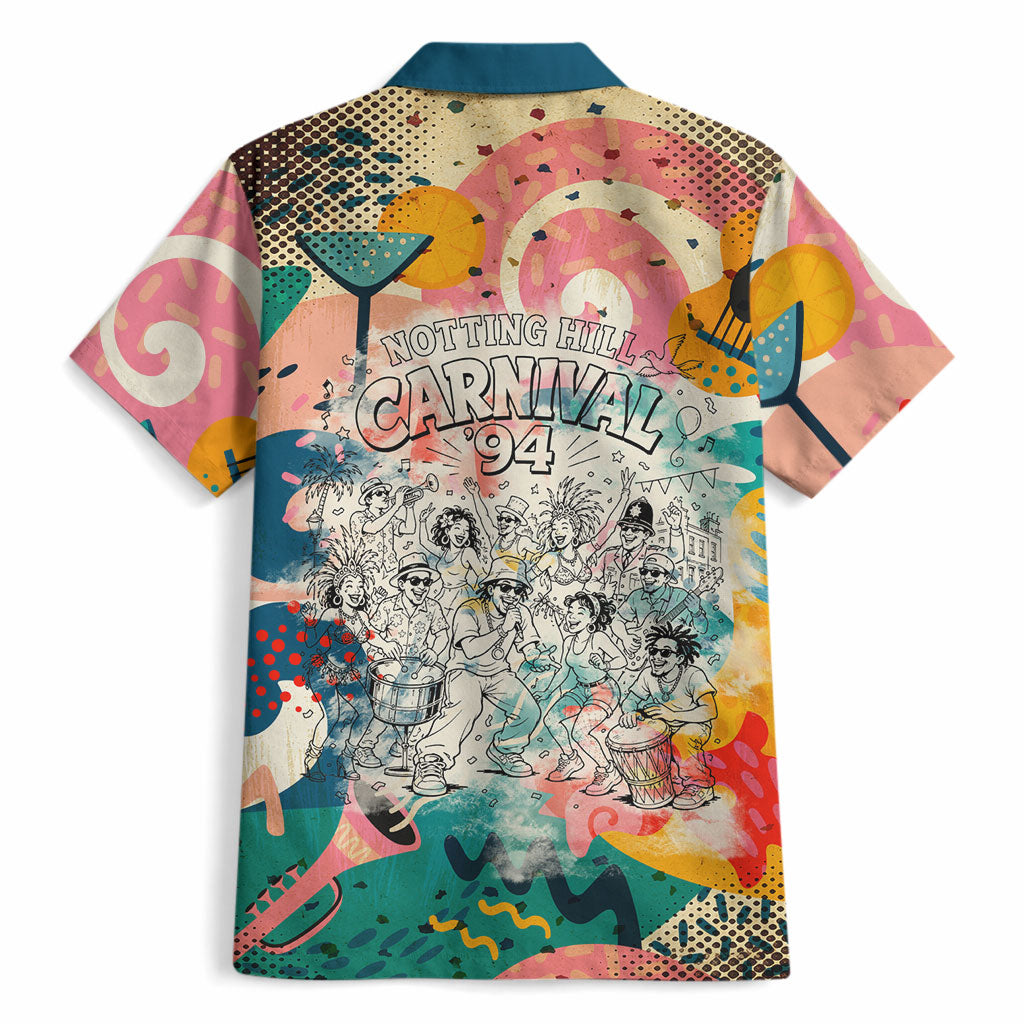 Notting Hill Carnival 94 Hawaiian Shirt Vintage Festival Music Caribbean Dancers Steel Drums Pop Art