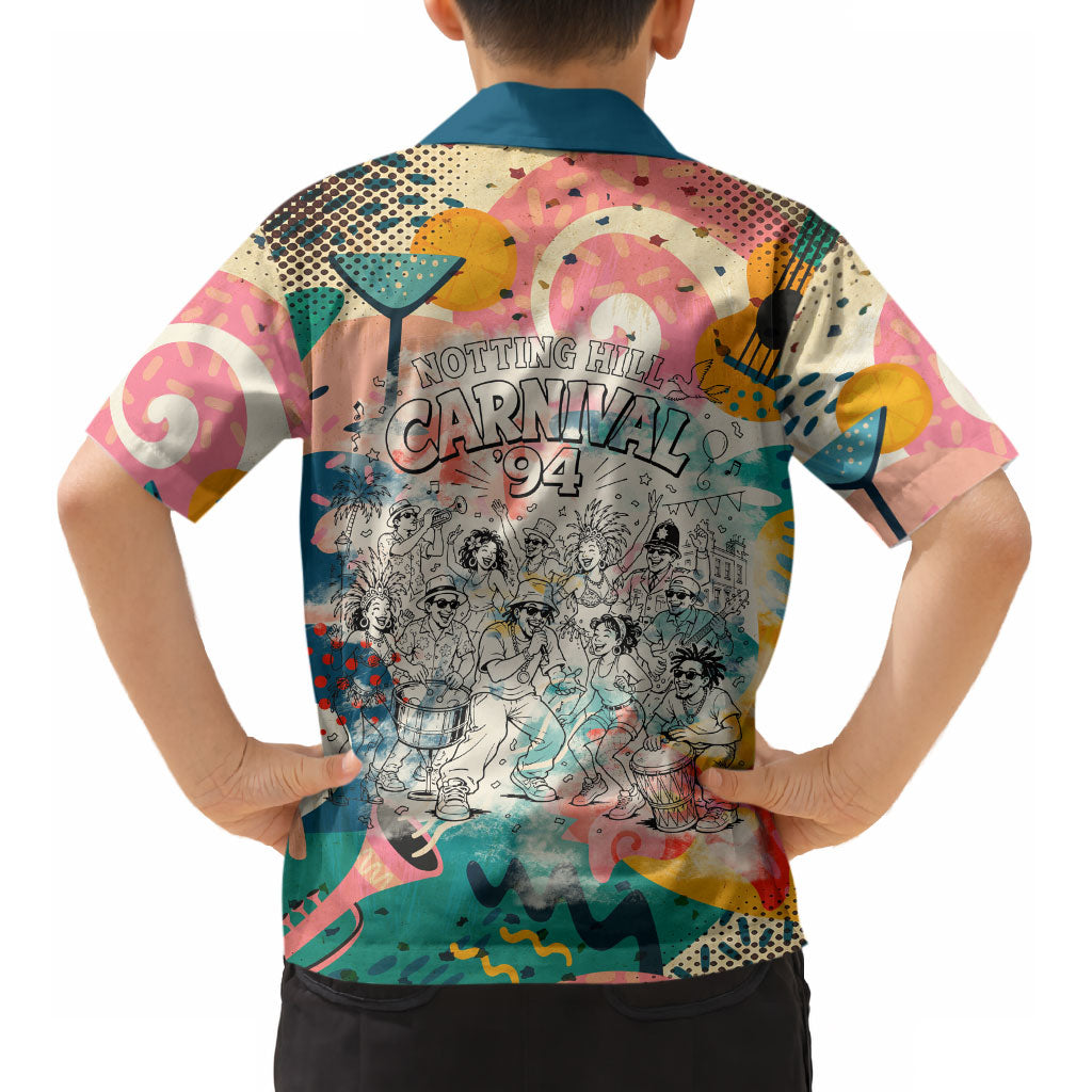 Notting Hill Carnival 94 Kid Hawaiian Shirt Vintage Festival Music Caribbean Dancers Steel Drums Pop Art