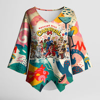 Notting Hill Carnival 94 Kimono Sleeve Blouse Vintage Festival Music Caribbean Dancers Steel Drums Pop Art