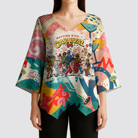Notting Hill Carnival 94 Kimono Sleeve Blouse Vintage Festival Music Caribbean Dancers Steel Drums Pop Art
