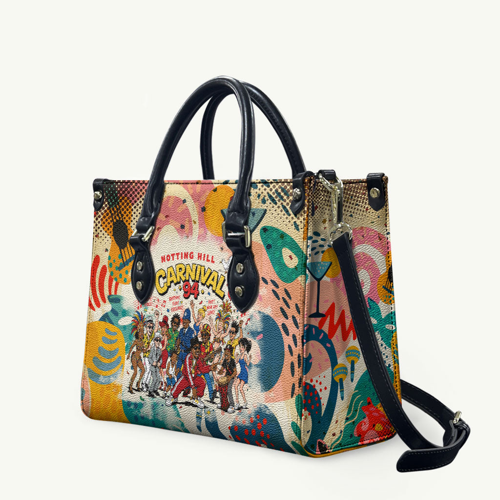 Notting Hill Carnival 94 Leather Bag Vintage Festival Music Caribbean Dancers Steel Drums Pop Art