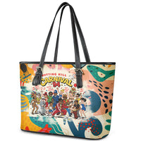 Notting Hill Carnival 94 Leather Tote Bag Vintage Festival Music Caribbean Dancers Steel Drums Pop Art
