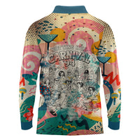 Notting Hill Carnival 94 Long Sleeve Polo Shirt Vintage Festival Music Caribbean Dancers Steel Drums Pop Art