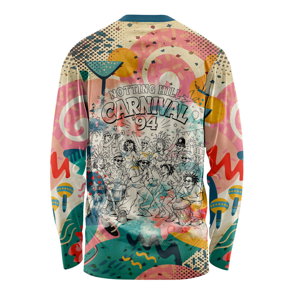 Notting Hill Carnival 94 Long Sleeve Shirt Vintage Festival Music Caribbean Dancers Steel Drums Pop Art