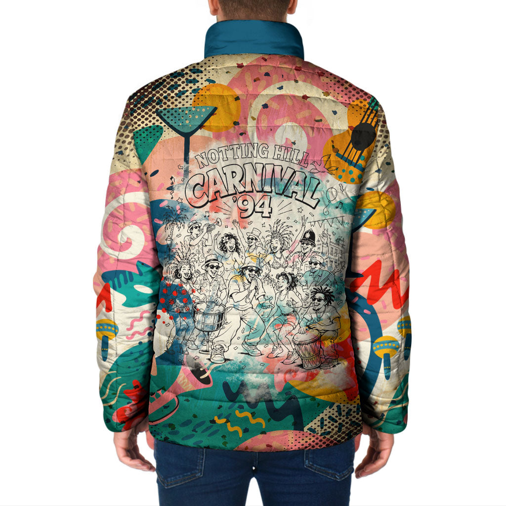 Notting Hill Carnival 94 Padded Jacket Vintage Festival Music Caribbean Dancers Steel Drums Pop Art
