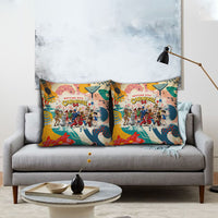Notting Hill Carnival 94 Pillow Cover Vintage Festival Music Caribbean Dancers Steel Drums Pop Art