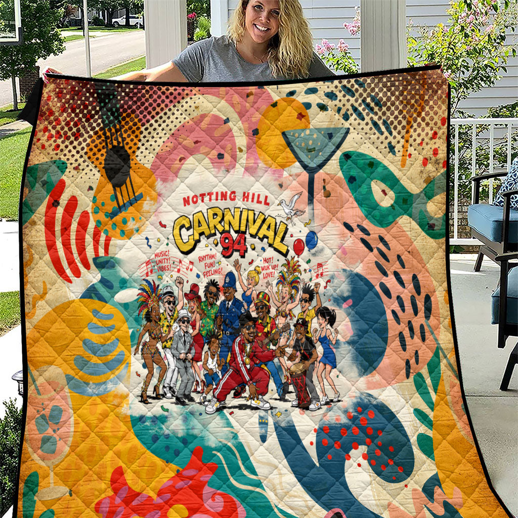 Notting Hill Carnival 94 Quilt Vintage Festival Music Caribbean Dancers Steel Drums Pop Art