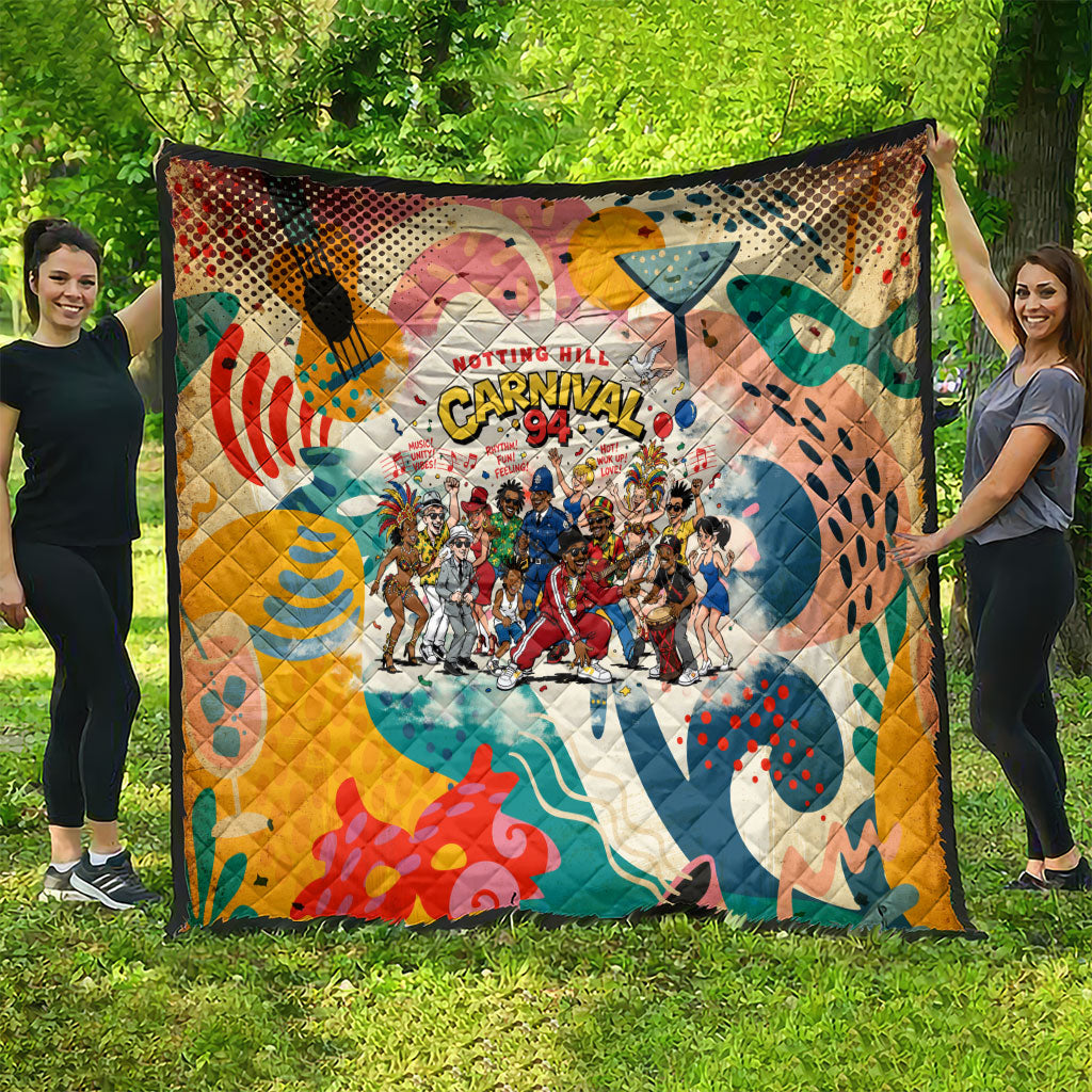 Notting Hill Carnival 94 Quilt Vintage Festival Music Caribbean Dancers Steel Drums Pop Art