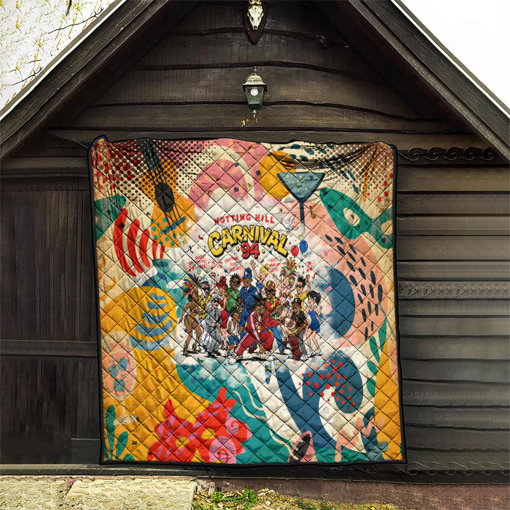 Notting Hill Carnival 94 Quilt Vintage Festival Music Caribbean Dancers Steel Drums Pop Art