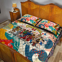Notting Hill Carnival 94 Quilt Bed Set Vintage Festival Music Caribbean Dancers Steel Drums Pop Art
