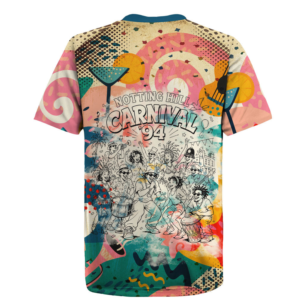 Notting Hill Carnival 94 Rugby Jersey Vintage Festival Music Caribbean Dancers Steel Drums Pop Art