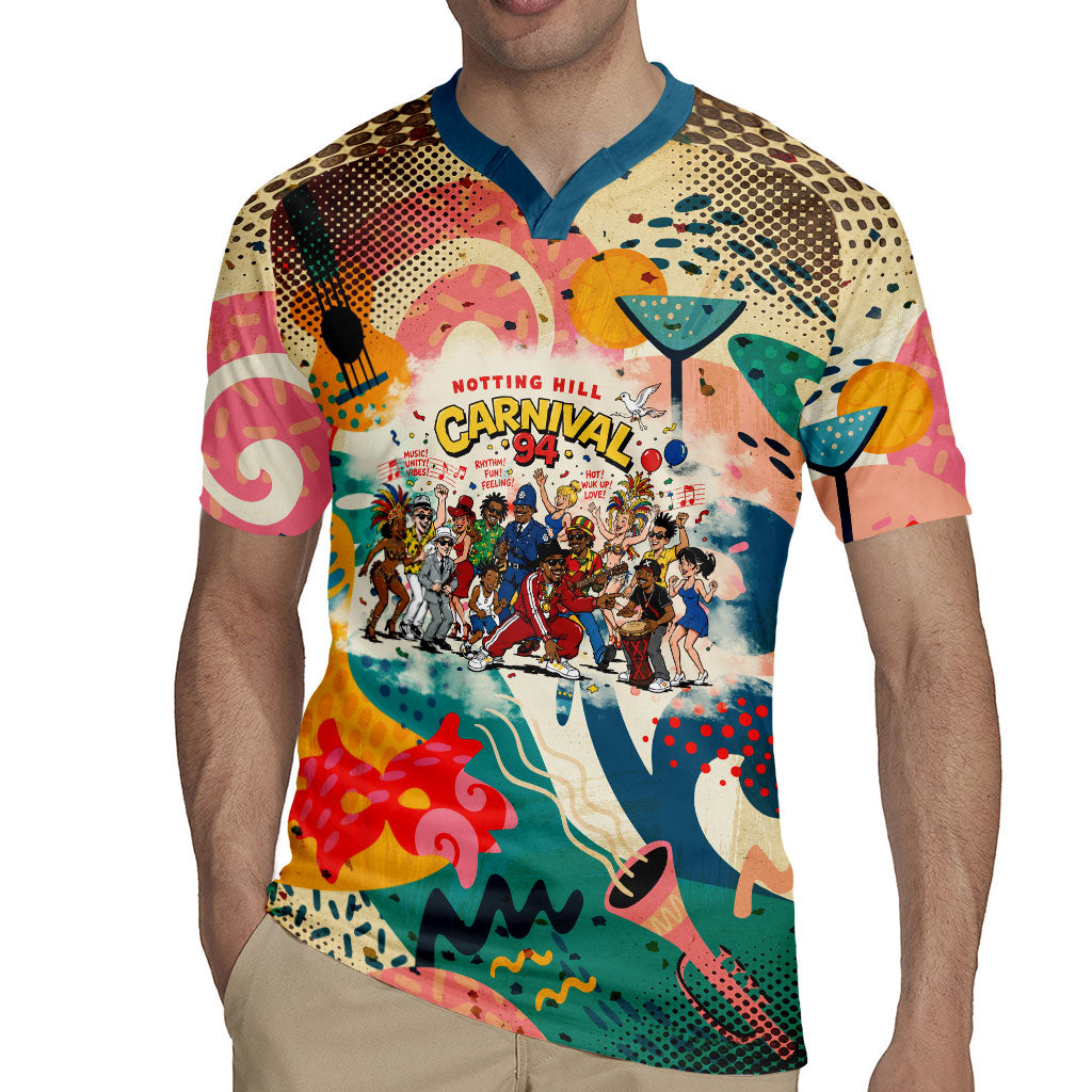 Notting Hill Carnival 94 Rugby Jersey Vintage Festival Music Caribbean Dancers Steel Drums Pop Art