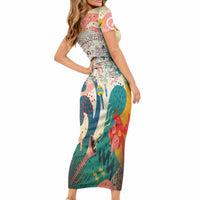 Notting Hill Carnival 94 Short Sleeve Bodycon Dress Vintage Festival Music Caribbean Dancers Steel Drums Pop Art