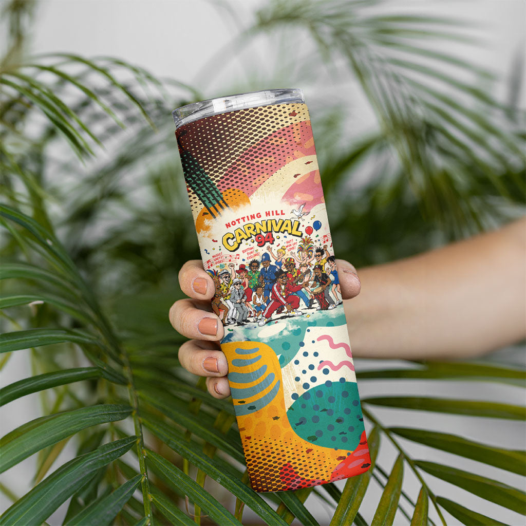 Notting Hill Carnival 94 Skinny Tumbler Vintage Festival Music Caribbean Dancers Steel Drums Pop Art