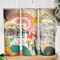 Notting Hill Carnival 94 Skinny Tumbler Vintage Festival Music Caribbean Dancers Steel Drums Pop Art