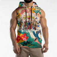 Notting Hill Carnival 94 Sleeveless Hoodie Vintage Festival Music Caribbean Dancers Steel Drums Pop Art
