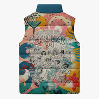 Notting Hill Carnival 94 Sleeveless Puffer Jacket Vintage Festival Music Caribbean Dancers Steel Drums Pop Art