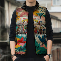 Notting Hill Carnival 94 Sleeveless Puffer Jacket Vintage Festival Music Caribbean Dancers Steel Drums Pop Art