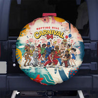 Notting Hill Carnival 94 Spare Tire Cover Vintage Festival Music Caribbean Dancers Steel Drums Pop Art