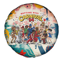 Notting Hill Carnival 94 Spare Tire Cover Vintage Festival Music Caribbean Dancers Steel Drums Pop Art