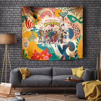 Notting Hill Carnival 94 Tapestry Vintage Festival Music Caribbean Dancers Steel Drums Pop Art