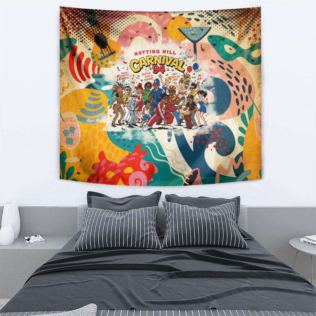Notting Hill Carnival 94 Tapestry Vintage Festival Music Caribbean Dancers Steel Drums Pop Art
