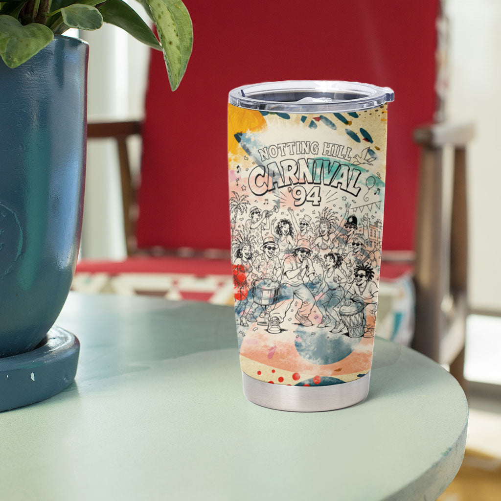 Notting Hill Carnival 94 Tumbler Cup Vintage Festival Music Caribbean Dancers Steel Drums Pop Art
