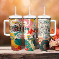 Notting Hill Carnival 94 Tumbler With Handle Vintage Festival Music Caribbean Dancers Steel Drums Pop Art