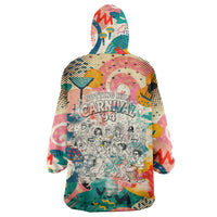 Notting Hill Carnival 94 Wearable Blanket Hoodie Vintage Festival Music Caribbean Dancers Steel Drums Pop Art