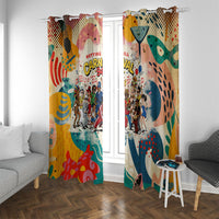 Notting Hill Carnival 94 Window Curtain Vintage Festival Music Caribbean Dancers Steel Drums Pop Art