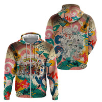 Notting Hill Carnival 94 Zip Hoodie Vintage Festival Music Caribbean Dancers Steel Drums Pop Art