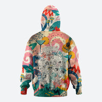 Notting Hill Carnival 94 Zip Hoodie Vintage Festival Music Caribbean Dancers Steel Drums Pop Art