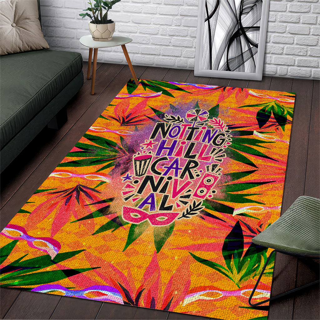Notting Hill Carnival Area Rug Caribbean Culture Music Festival Feathered Dancer Tropical