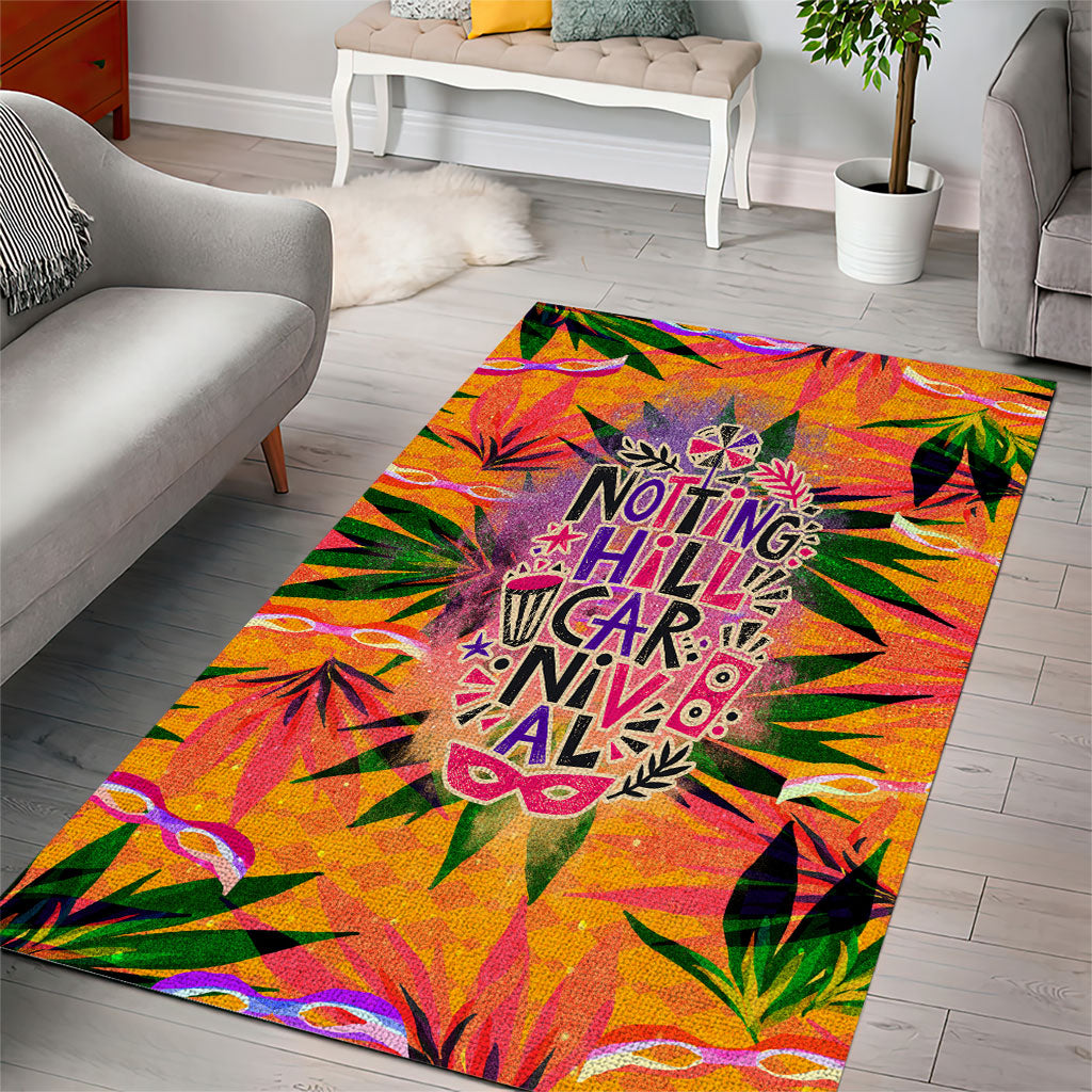 Notting Hill Carnival Area Rug Caribbean Culture Music Festival Feathered Dancer Tropical