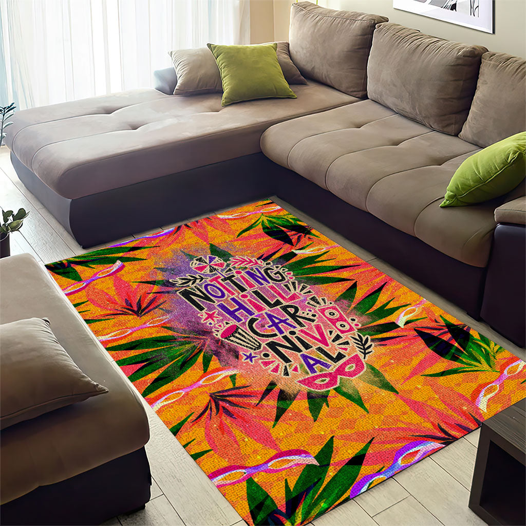 Notting Hill Carnival Area Rug Caribbean Culture Music Festival Feathered Dancer Tropical