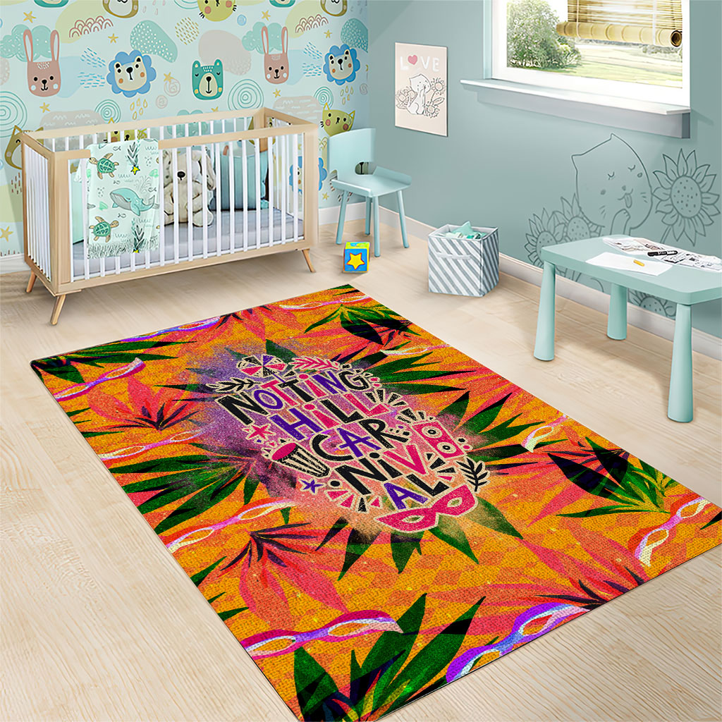 Notting Hill Carnival Area Rug Caribbean Culture Music Festival Feathered Dancer Tropical