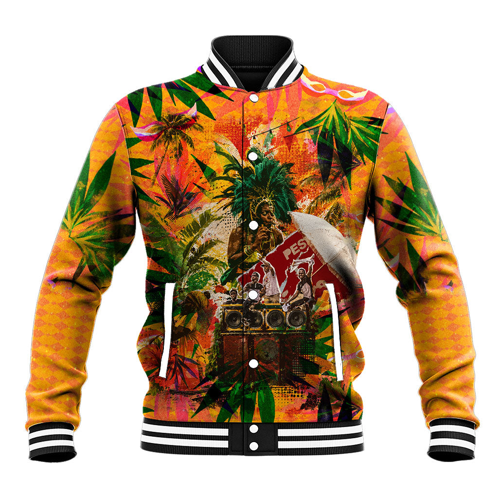 Notting Hill Carnival Baseball Jacket Caribbean Culture Music Festival Feathered Dancer Tropical