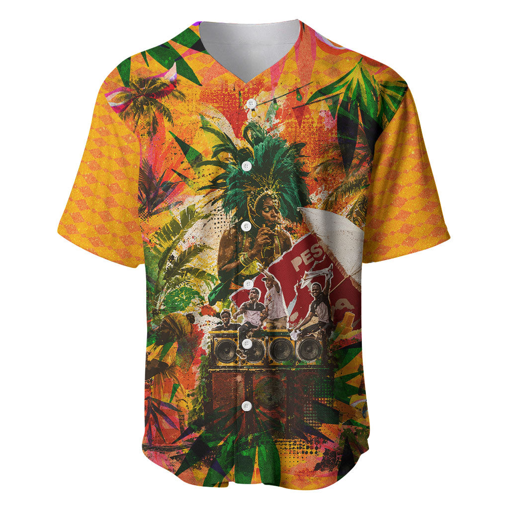 Notting Hill Carnival Baseball Jersey Caribbean Culture Music Festival Feathered Dancer Tropical