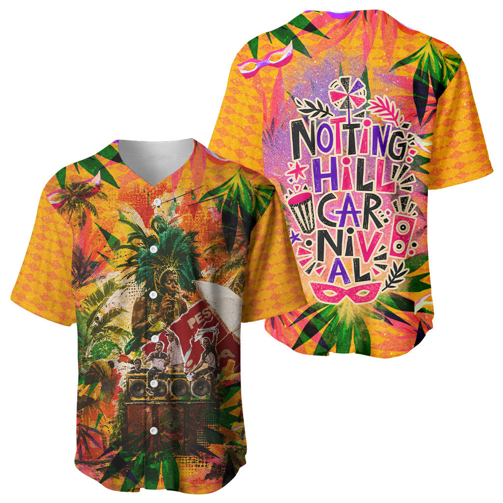 Notting Hill Carnival Baseball Jersey Caribbean Culture Music Festival Feathered Dancer Tropical